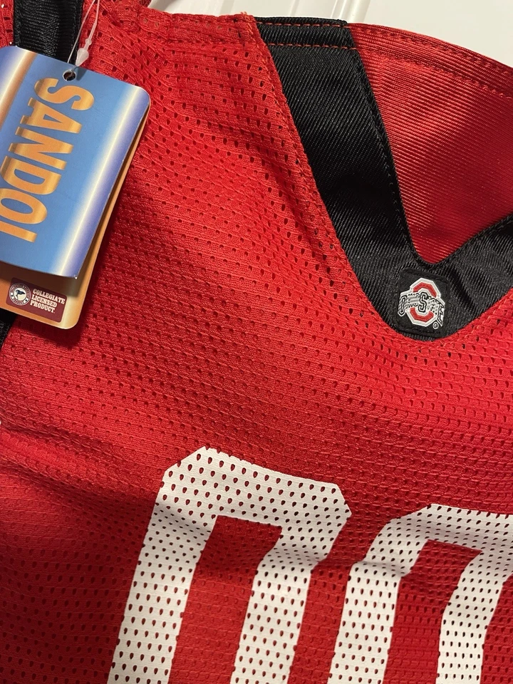 Ohio State Buckeyes Jersey Purse Football Basketball Messenger Handbag 16”x14” - Image 4 of 4