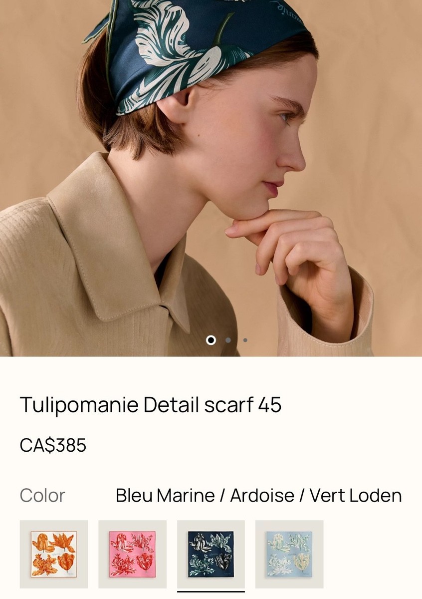 Hermes Tulipomanie Detail scarf 45 new with tags, box and receipt