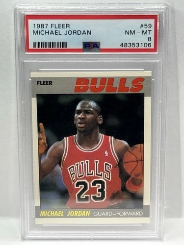 Fleer 1987-88 Michael Jordan #59 PSA 8 Graded Chicago Bulls Basketball