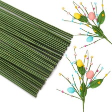 Catephe 60 Pack Floral Stems, Green Wire 2 Gauge 2 gauge,