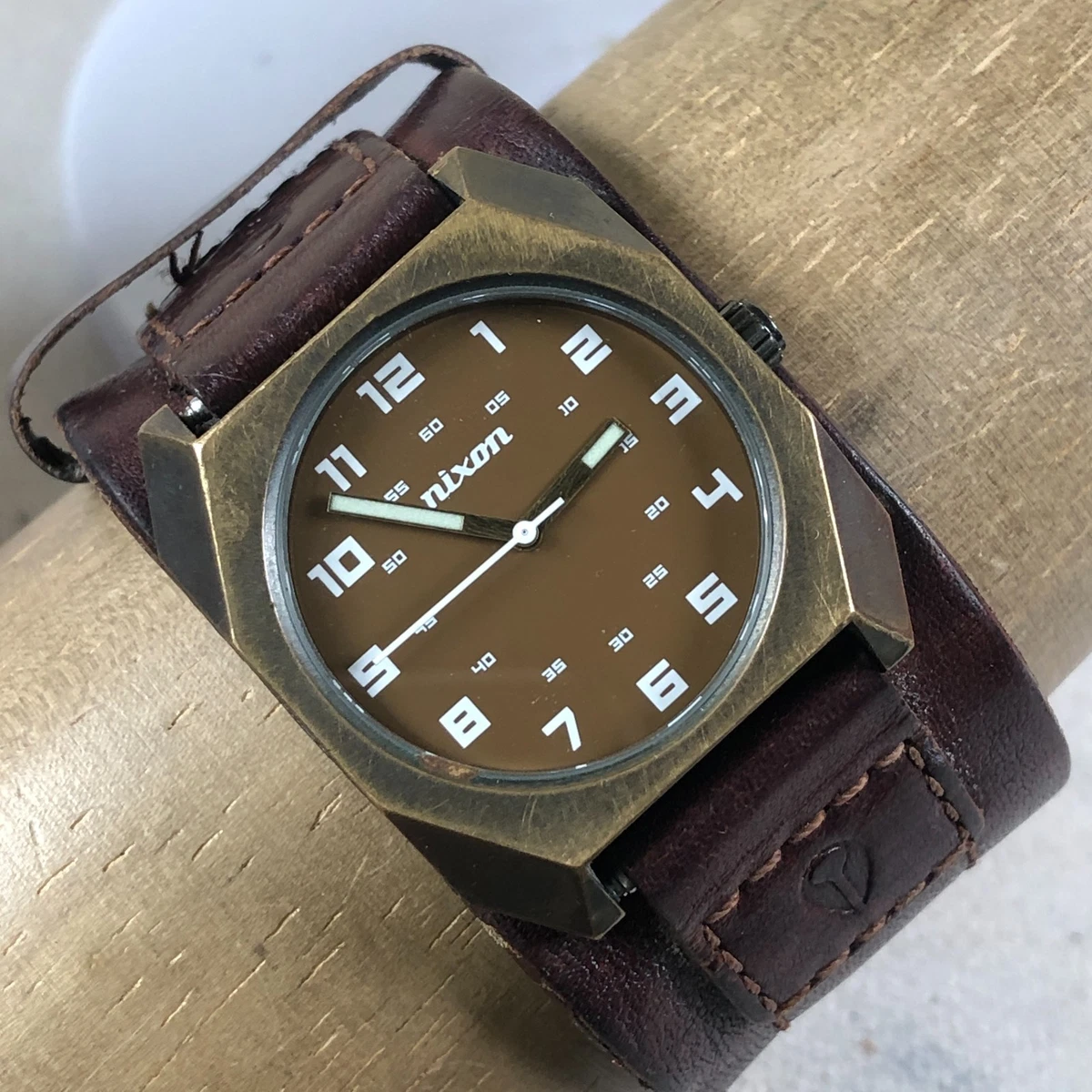 Nixon “The Small Scout” Pink and Brown 3-hand Watch - New Battery Nixon Canvas Band Wristwatches for sale | eBay main image 2