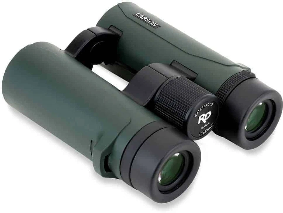 Carson Open Bridge 10x42mm Roof Prism Binoculars, Matte, Green, RD-042 - Image 2 of 4