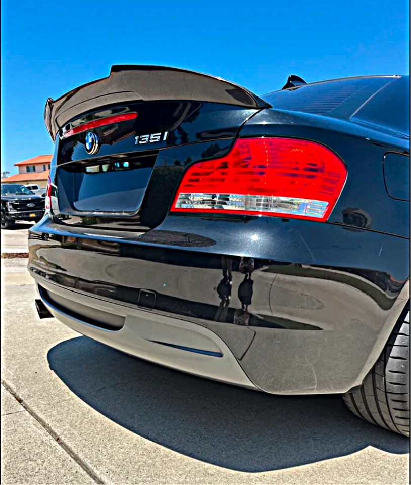 PSM Gloss Black Rear Trunk Spoiler Wing Fit 2007-2013 BMW E82 E88 128i 135i 1M - Image 3 of 4