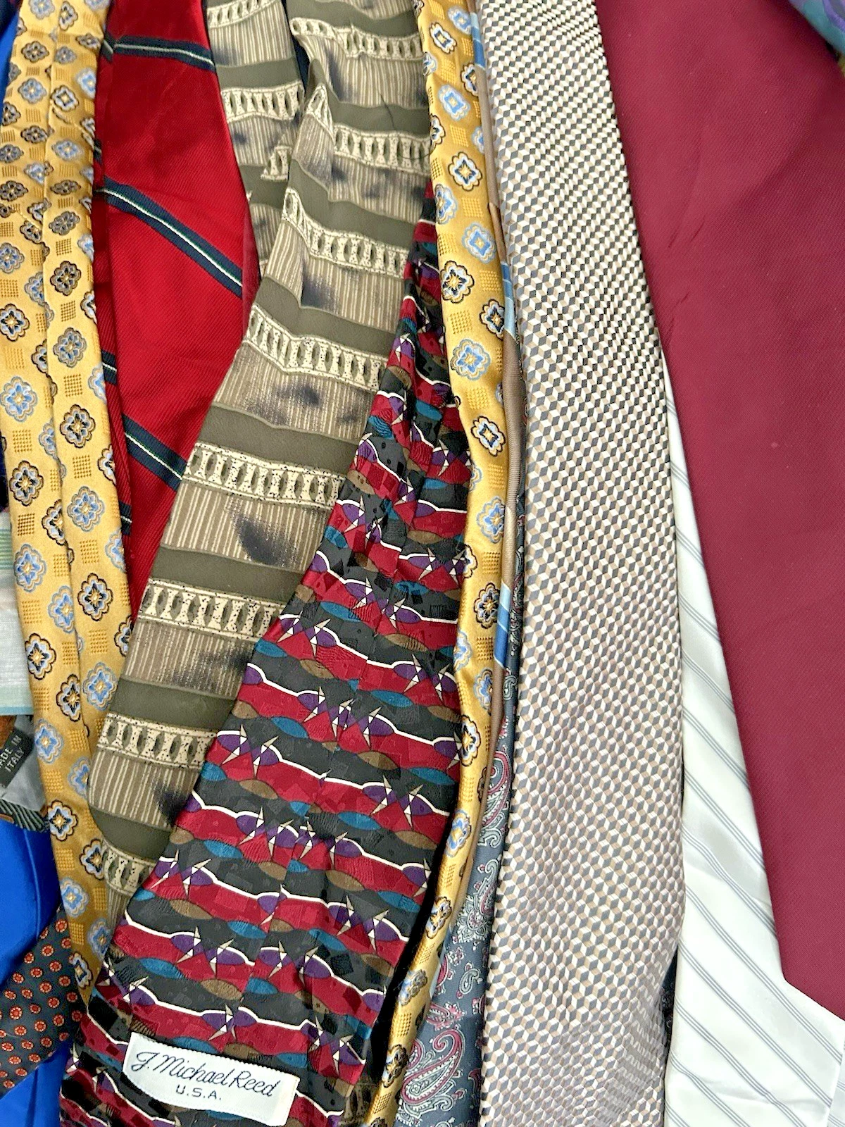 50 PC Mens Neckties Lot Bulk Wholesale Quilt Craft Only Repurpose DIY Tie Lots image 2