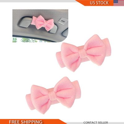 2 PCS Car Roof Handle Covers, Soft Plush Sweatproof Bow Design