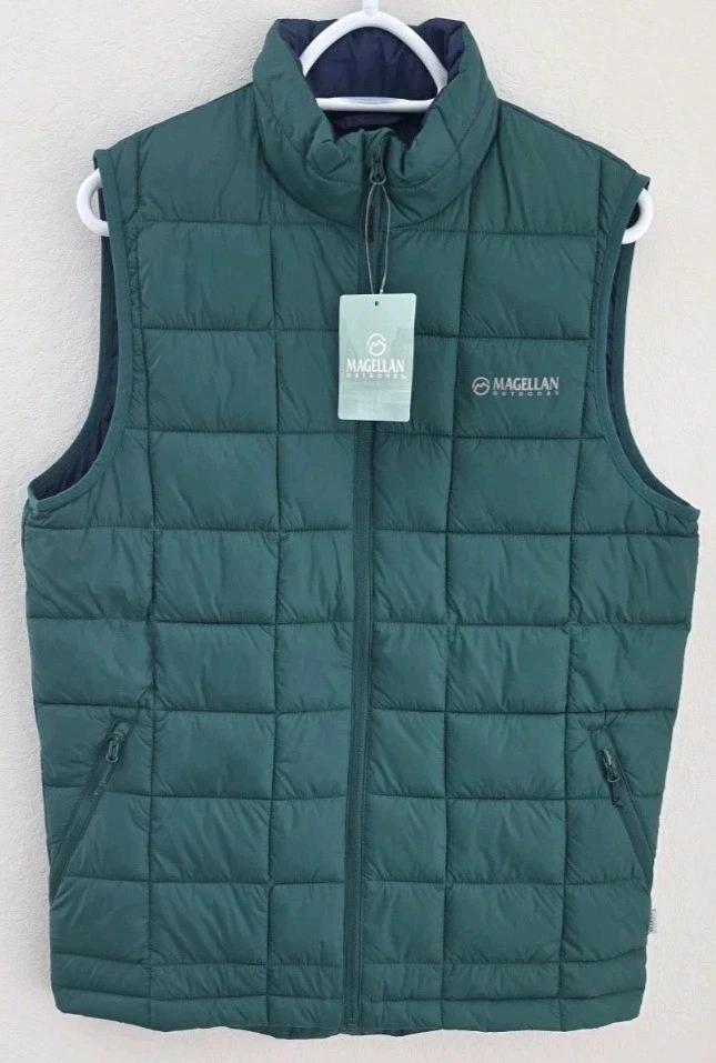 Magellan Outdoors Lost Pines Puffer Vest Men S Green Water Resistant