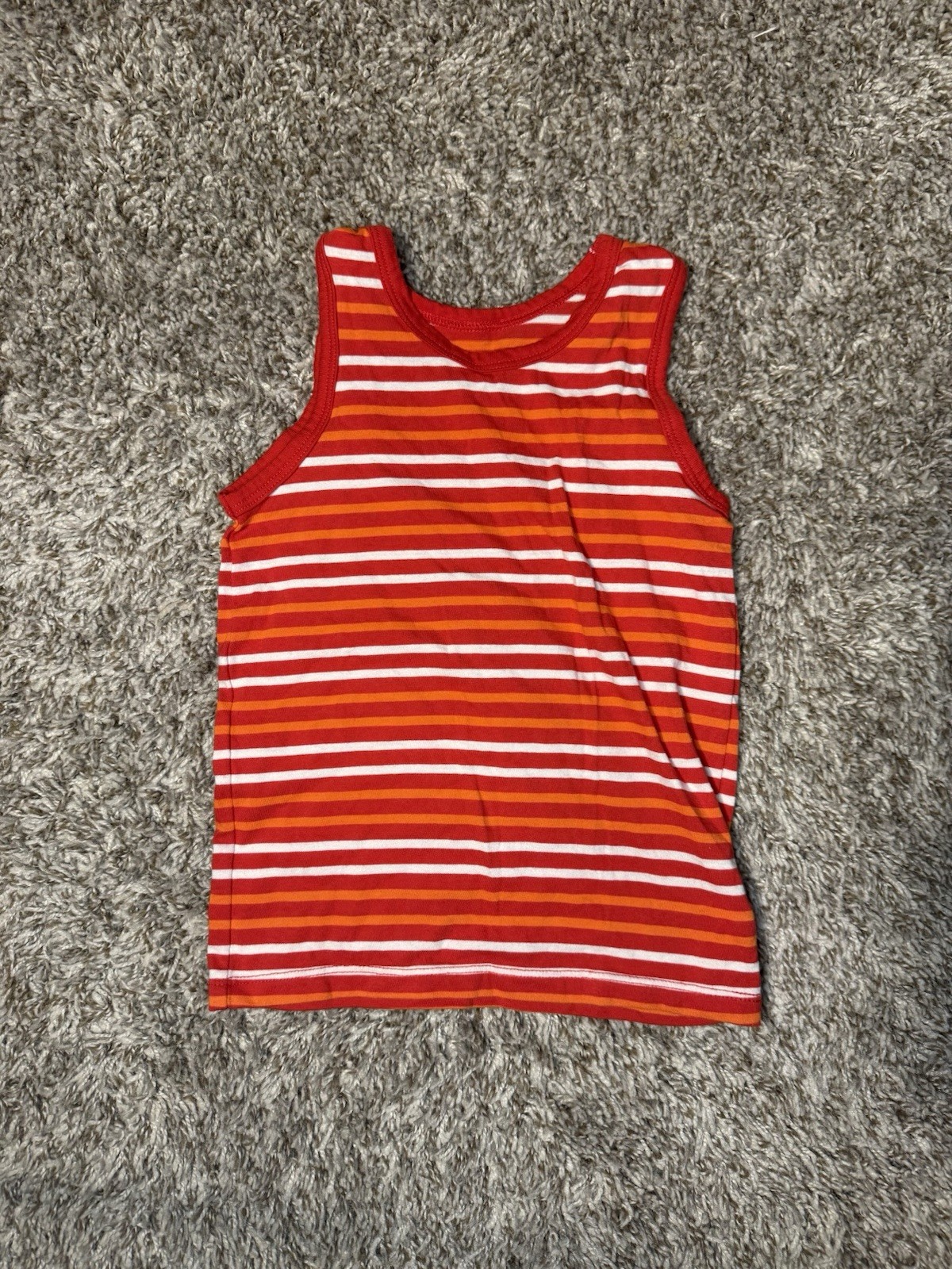 Cat & Jack Toddler Boys 2T Red Orange White Striped Tank Top Sleeveless Summer