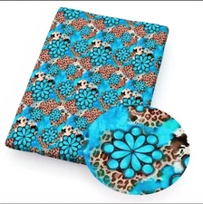 Southwest boho Cow leopard GEOMETRIC FAUX LEATHER SHEET 8" X 12" 1275919 SMOOTH