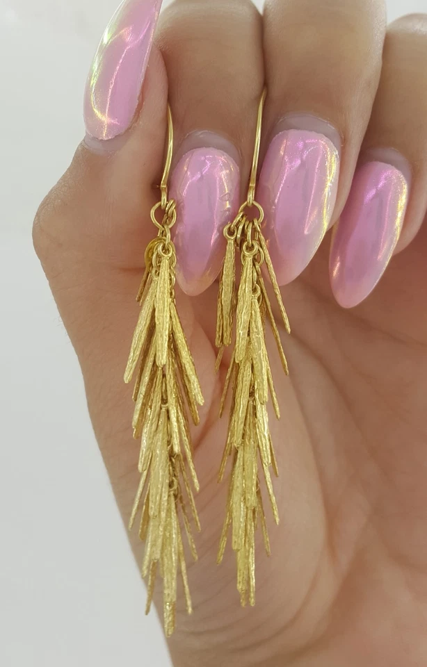 Pendientes colgantes Roberto Coin oro amarillo 18K 2,7" 9,5 gr Foto 4 de 4