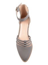 JOURNEE COLLECTION Womens Gray Anistn Almond Toe Stacked Heel Flats 10