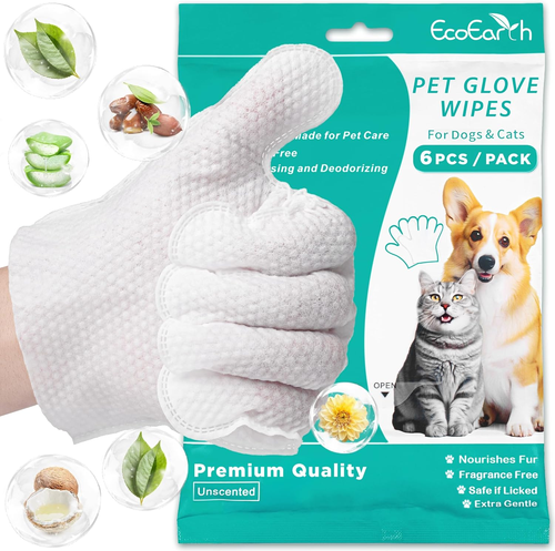 Premium Pet Wipes for Dogs & Cats - 6 Pcs - Disposable Washing Gloves for Bath & - Picture 11 of 12
