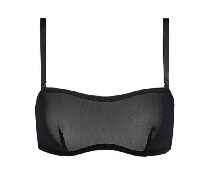 NWT Cuup Bra 32B The Balconette Mesh Black
