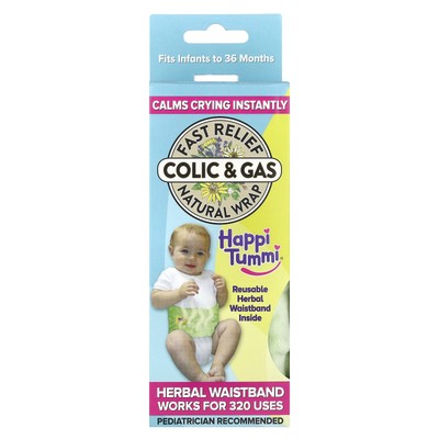 Fast Relief Colic & Gas, Natural Wrap, Infants to 36 Months, Green, 1 Wrap & 1