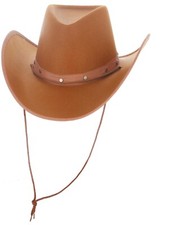Brown Cowboy Hat Texan Wild West Cowgirl Fancy Dress Festival Party Accessory