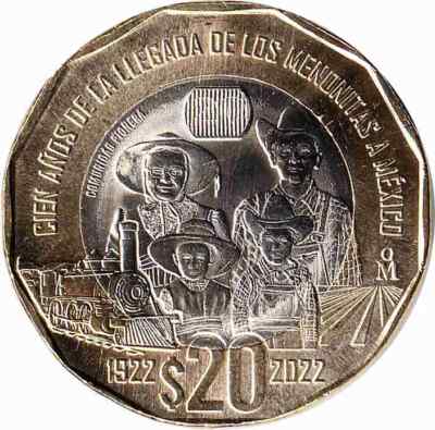Mexiko 20 Pesos 2022 ''100th Anniversary of the Arrival of the Mennonites in Mexi