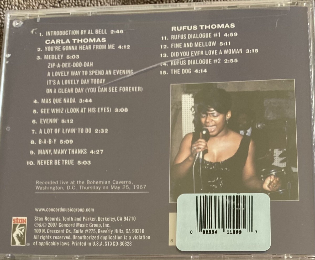 CARLA THOMAS: Live At the Bohemian Caverns, BRAND NEW CD, Free