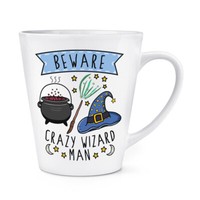 Beware VerrüCkte Zauberer Mann 341Ml Latte Becher Tasse Lustiger Witz Magischer