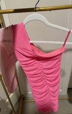 Shein XS pink one sleeve bodycon dress