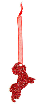 Bichon Frise Dog Style A Glitter Weihnachtsdeko - 11 Farben zur Auswahl.