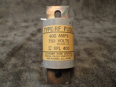 FEDERAL PACIFIC Economy Fuse Division TYPE-RF Fuse RFL-400 750V 400 Amp (BN125)