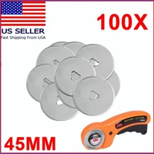 100X 45mm Blade + Rotary Cutter Sewing Quilters Fabric Leather Cutting Tool Set