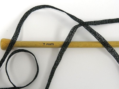 Halley Green Black 80891 Ice Yarns Metallic Lurex Glitter Ribbon 50g 109yd 1/4"w - Picture 2 of 7