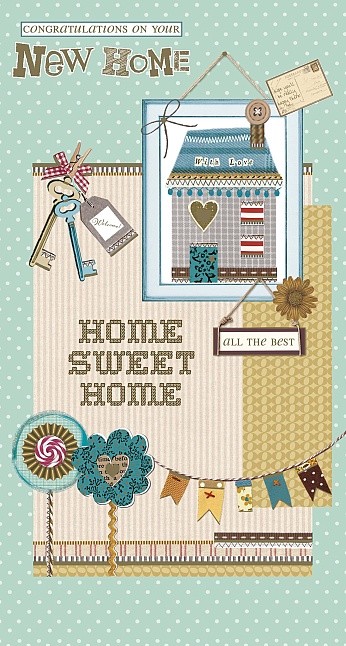 Congratulations On Your New Home Card and Envelope 9 x 5 inch