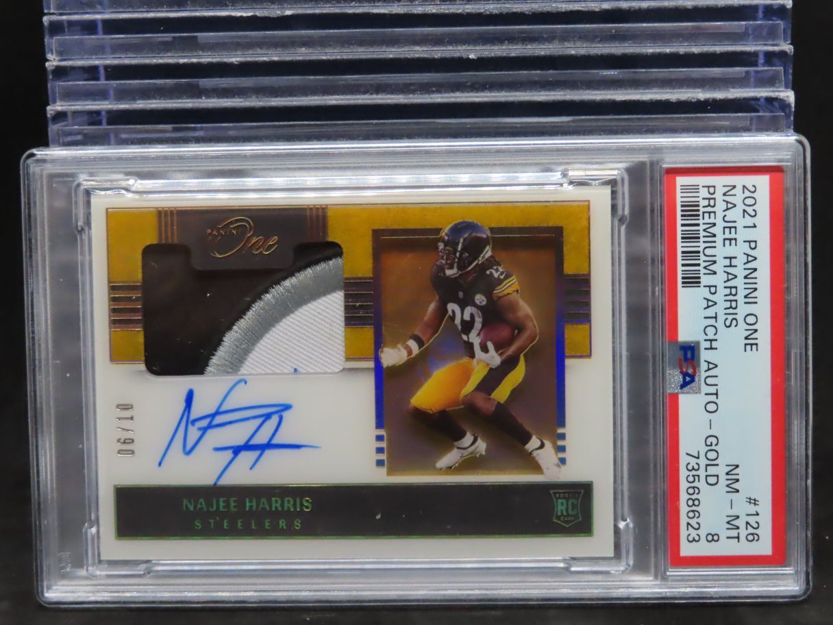 Najee Harris Panini One #126 Premium Patch Autograph-Gold