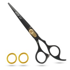 NIXCER HAIR CUTTING SCISSORS RAZOR EDGE JAPANESE STEEL SHEARS 6.5" BLACK/GOLD