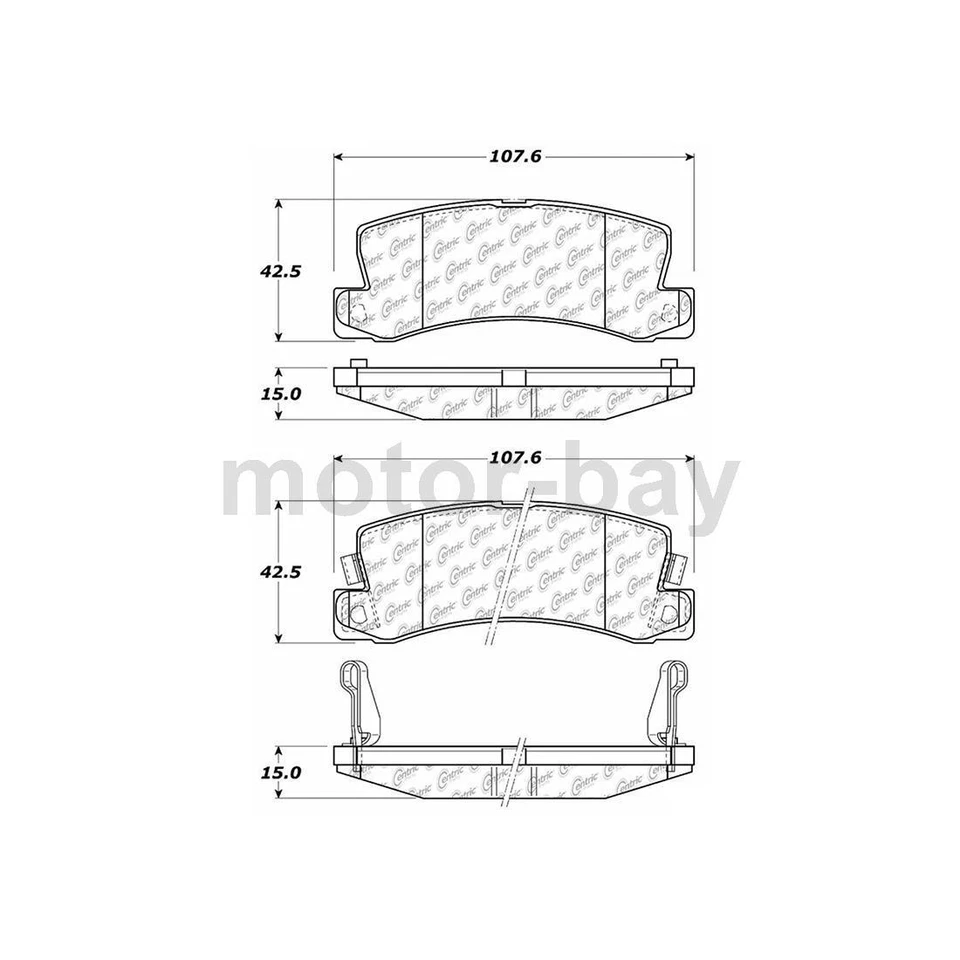 Juego de pastillas de freno delanteras traseras Centric para Toyota Camry 1988 1989 1990 1991 Foto 2 de 4