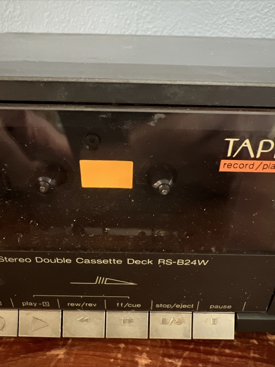 Vintage Technics RS-B24W Dual Double Cassette Player Black Tested