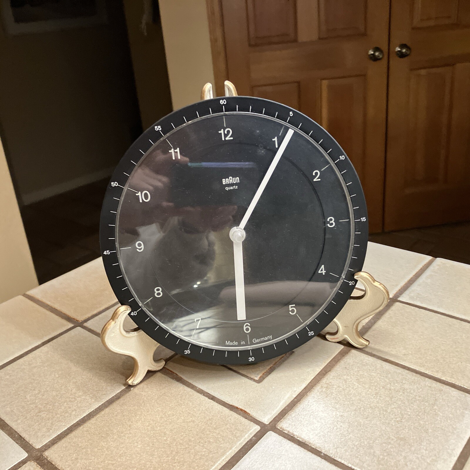 BRAUN VINTAGE 1981 BLACK DOMODISQUE 7.25" WALL CLOCK 4839 DIETRICH LUBS GERMANY