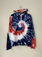Polo Ralph Lauren Men's Tie Dye French Terry Hoodie Sweatshirt Blue Red White M