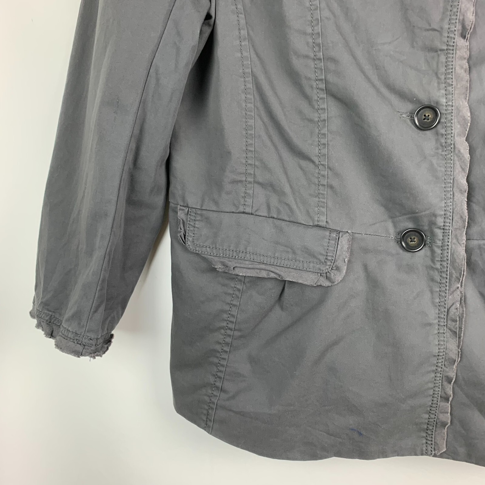 Ann Taylor Loft Jacket Gray Collared Buttons 3/4 … - image 6