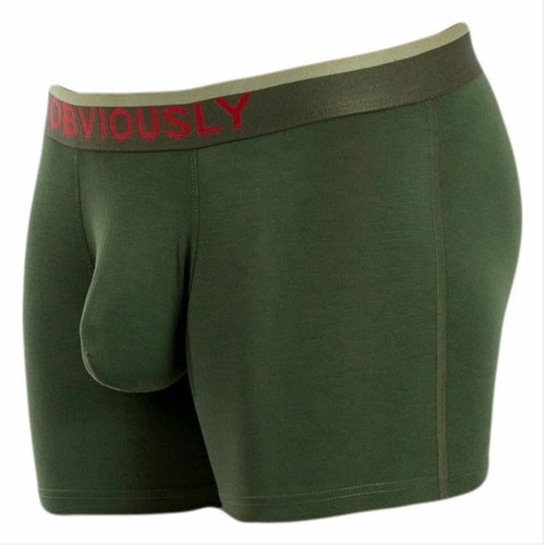 Obviously Mens FreeMan AnatoFREE Boxer Brief 3inch Leg - Pine Green - Picture 2 of 6
