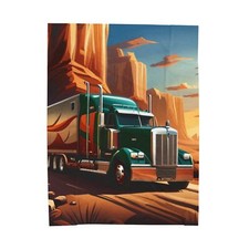 Big Truck in color 3 sizes Velveteen Plush Blanket