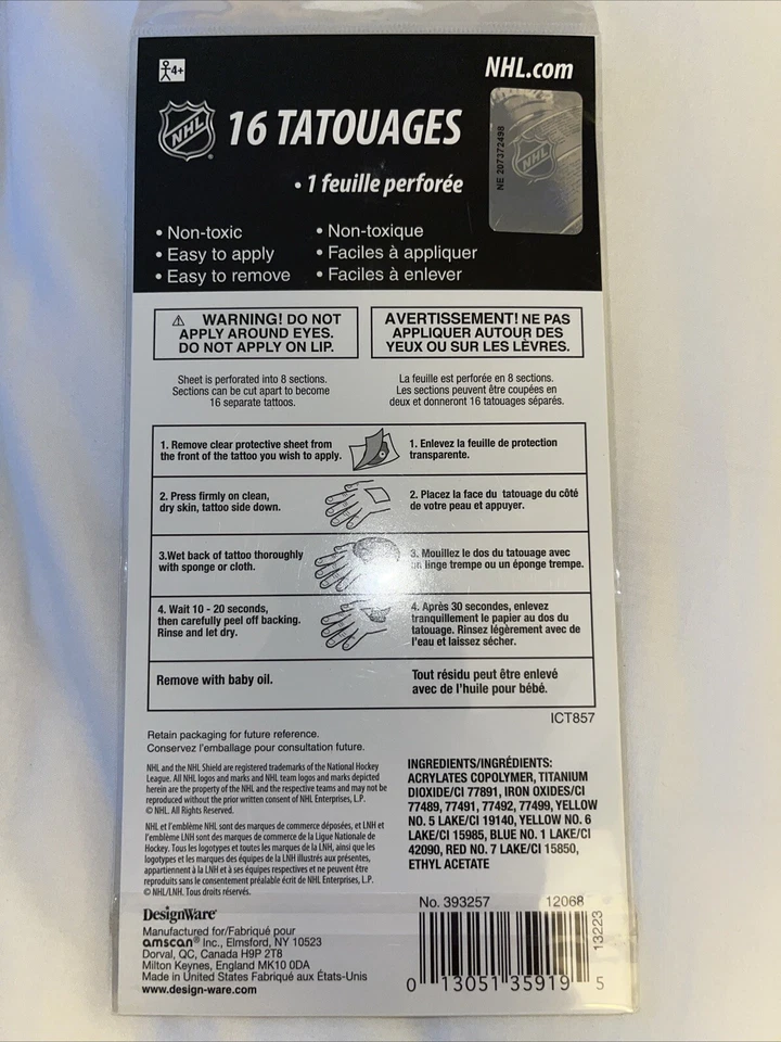 Tatuajes de la NHL - 16 tatuajes de hockey sobre hielo - fiesta de cumpleaños de hockey - fiesta de hockey sobre hielo - T Foto 2 de 2