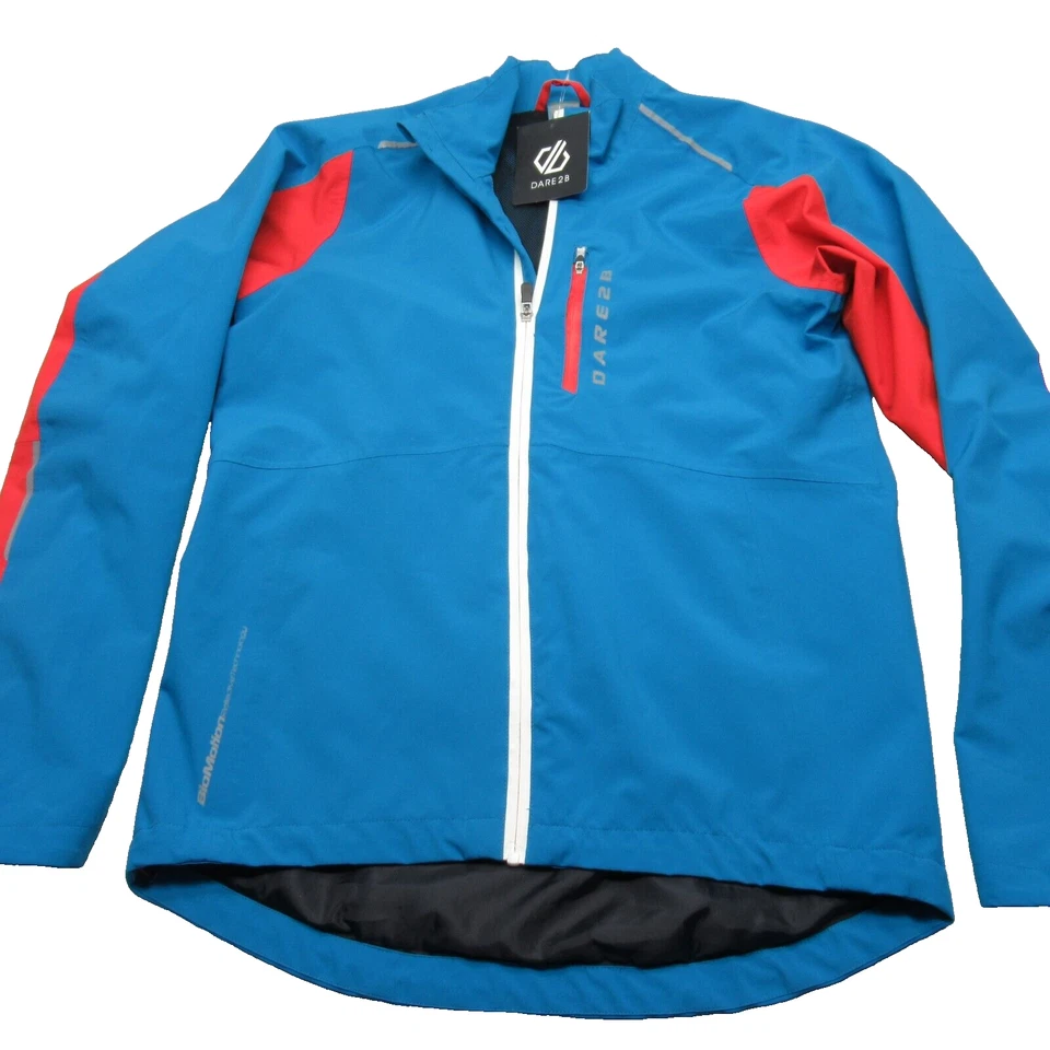 Chaqueta Dare 2B Para Hombre Mediana Azul Bloques de Color Reflectante Elastizada Cremallera Completa Lluvia Nueva con Etiquetas Foto 2 de 4