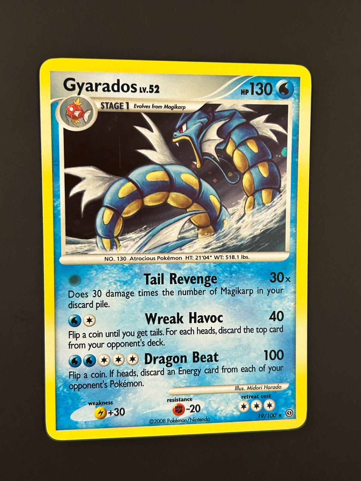 Pokemon TCG Gyarados Cosmos Holo 19/100 - LP - Stormfront