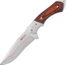 MTech Hunter Fixed Knife 4.13" Stainless Steel Full Tang Blade Wood Handle 080