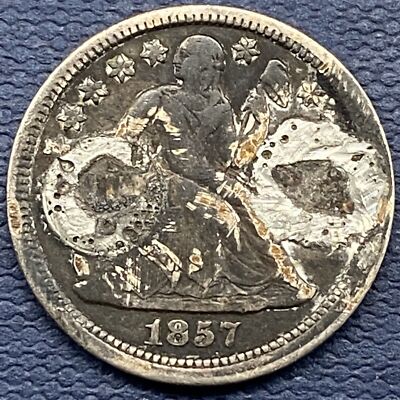 Love Token “M“ on 1857 Seated Liberty Dime #54125 | eBay