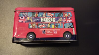 Cadbury Heroes 2012 Olympiade Bus Dose Sammlerstück Schokolade Erinnerungsstücke 