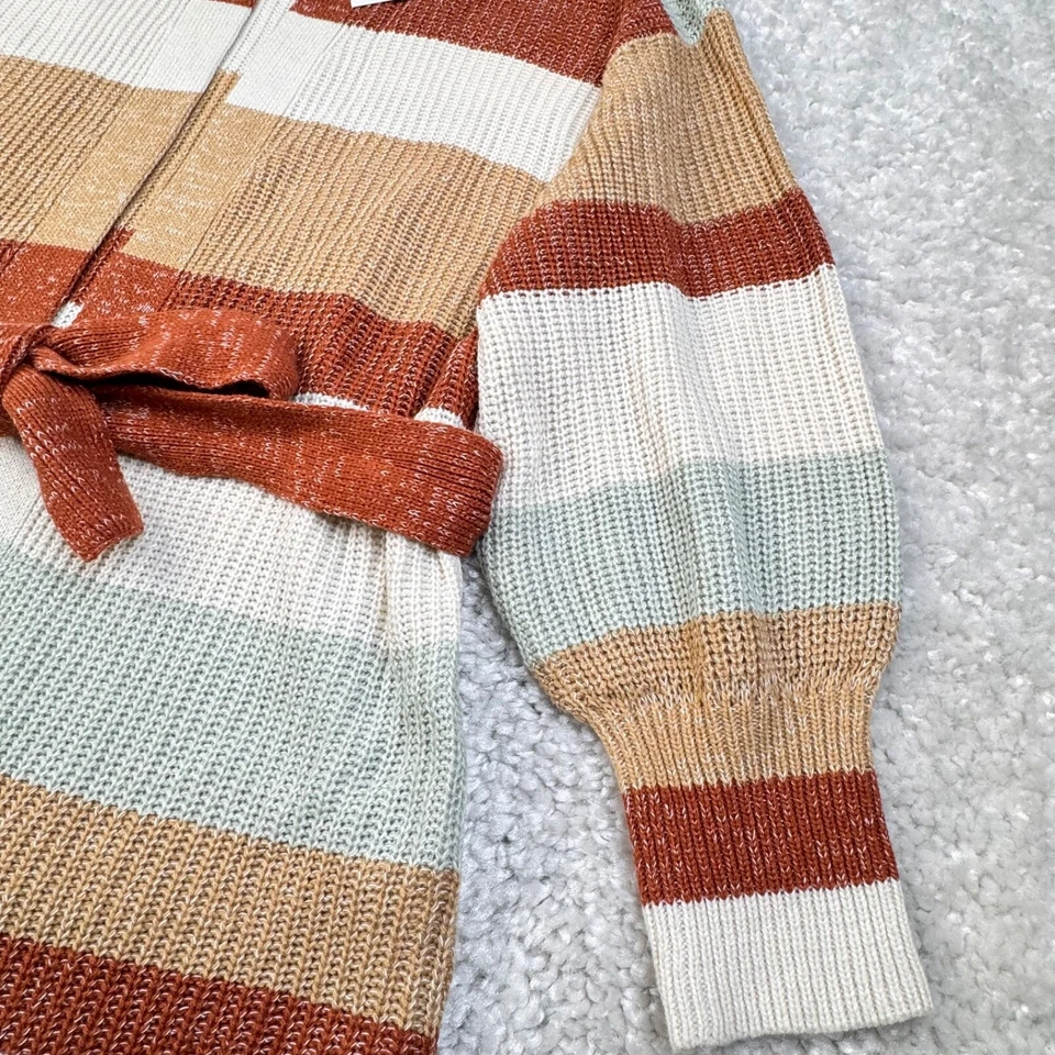 Nine West Balloon Sleeve Stripe Tie Waist Cardigan Sweater Womens XL NEW - Image 4 of 4