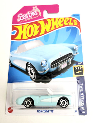 Hot Wheels 1956 Corvette Barbie Blue #183 2023 HW Screen Time