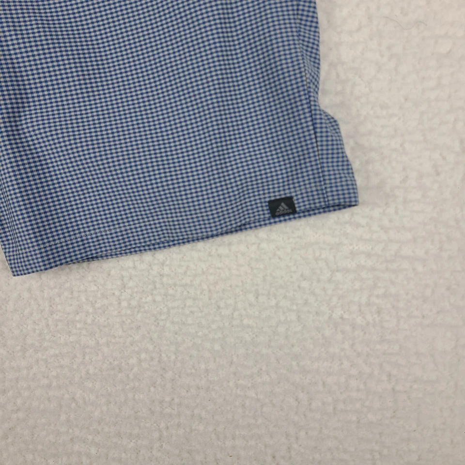 Pantalones Cortos Adidas Para Hombre 38 Azul Gris Cuadros 10" Entrepierna Informal Rendimiento Golf Chino Foto 2 de 4