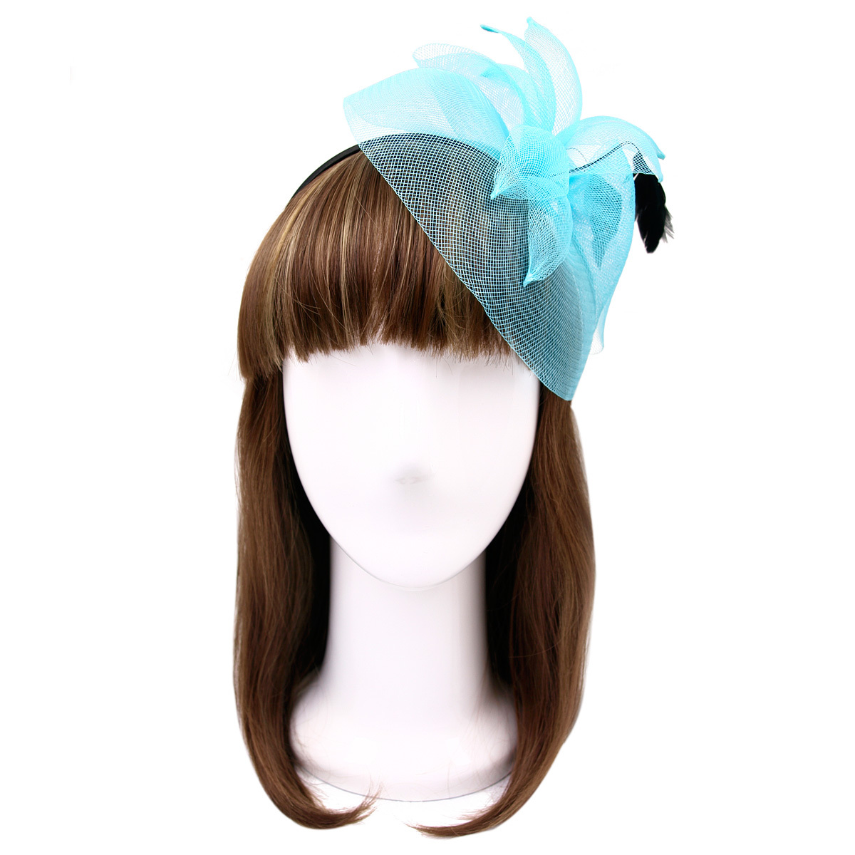 Elegant Feather Fascinator Hat with Dual-Wear Clip and Headband for Special Elegant 2-Way Flower Veil & Feather Fascinator with Clip  main image 2