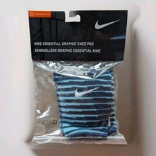 Nike Essential Graphic Knee Pads Unisex Blue Sz XS/S One Pair Dri-Fit Knit Short