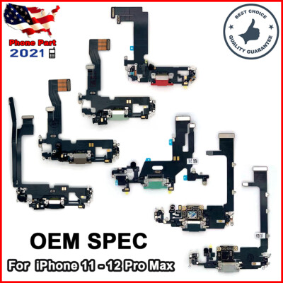 Oem Spec Charging Port Charger Dock Mic Flex Cable For Iphone 11 12 Pro Max Mini Ebay