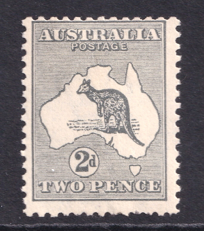 Australia unused two pence 3rd wmk roo with mounted original gum