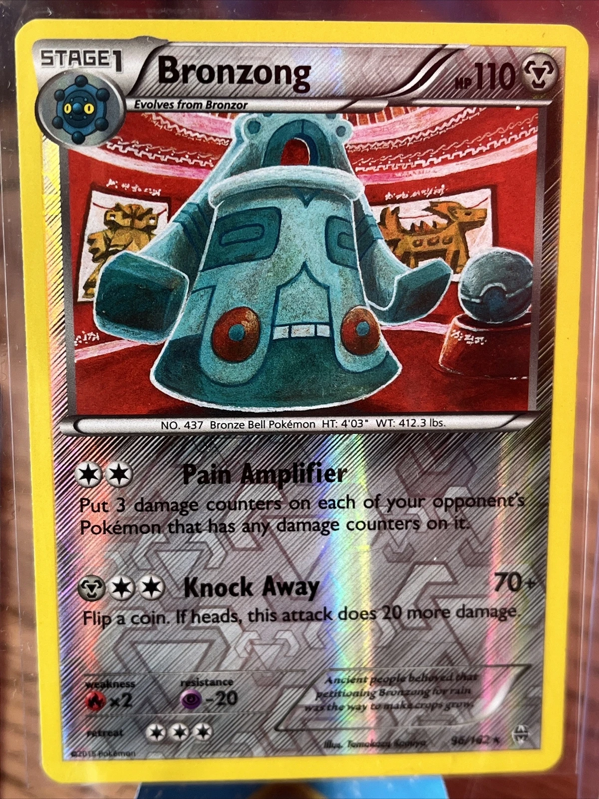 Bronzong 96/162 Rare Reverse Holo Breakthrough 2015 Pokémon Card Near Mint